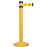 Poteau jaune avec sangle rétractable noir logo danger longueur 4.30 m