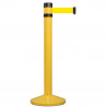 Poteau jaune avec sangle rétractable jaune longueur 4.30 m