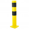 Poteau de protection flexible jaune et noir - Fixation sur platine - D.160 x H.1000 mm
