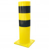 Poteau de protection flexible jaune et noir - Fixation sur platine - D.270 x H.1000 mm
