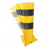 Poteau de protection flexible jaune et noir - Fixation sur platine - D.270 x H.1000 mm