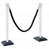 Kit 2 poteaux PVC blanc à corde noir