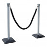 Kit 2 poteaux PVC gris à corde noir
