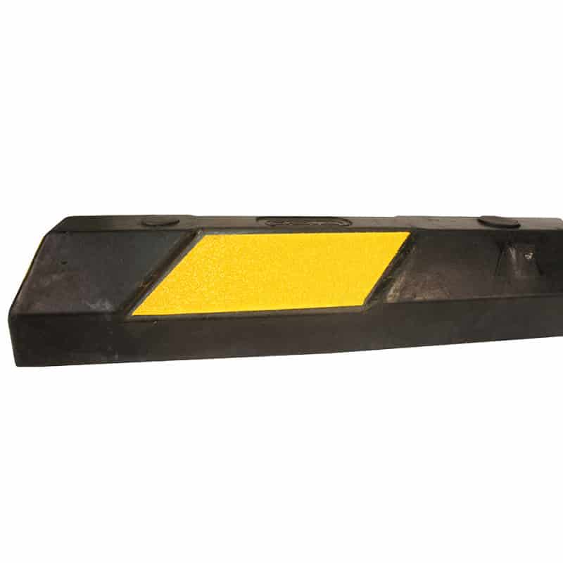 Butée de parking en caoutchouc noir et jaune - Matérialise les extrémités  des places de parking