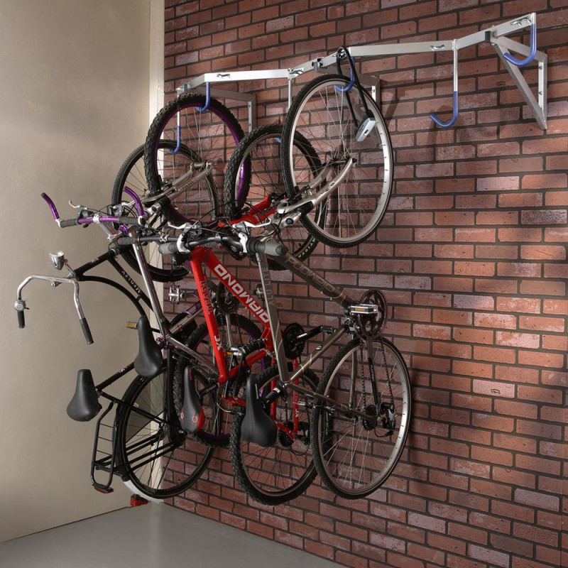 Râtelier Vélo pour 2 Vélos Range Vélo au Sol ou Mural Support pour