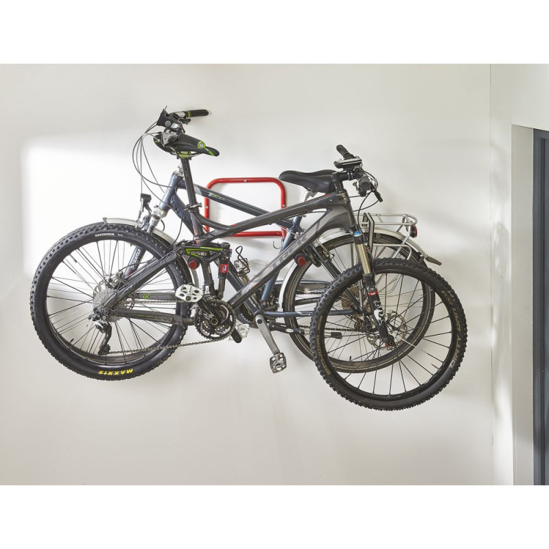Porte-vélos, support mural en caoutchouc, pour 2 vélos supports muraux pour  l'intérieur et l'extérieur