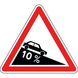 Panneau descente dangereuse - A16