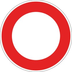 Panneau circulation interdite à tout véhicule dans les 2 sens - B0