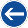 Panneau obligation de tourner à gauche avant le panneau - B21-2