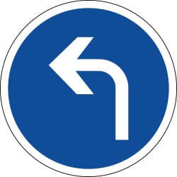 Panneau B21c2 - Direction obligatoire à gauche