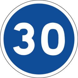 Panneau vitesse minimale obligatoire - B25 - Personnalisable