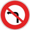Panneau interdiction de tourner à gauche à la prochaine intersection - B2a