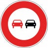 Panneau interdiction de dépasser tous les véhicules à moteur autres que ceux à deux roues sans side-car - B3