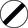 Panneau fin de toutes les interdictions précédemment signalées, imposées aux véhicules en mouvement - B31