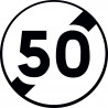 Panneau fin de limitation de vitesse - B33