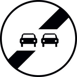Panneau B34 - Fin d'interdiction de dépasser