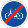 Panneau fin de piste ou bande obligatoire pour cycle - B40