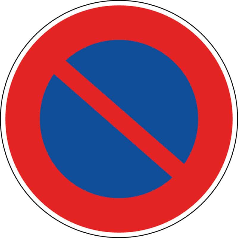 Panneau zone stationnement interdit B6b1 - Virages
