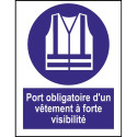 Panneau port obligatoire d'un vêtement à forte visibilite