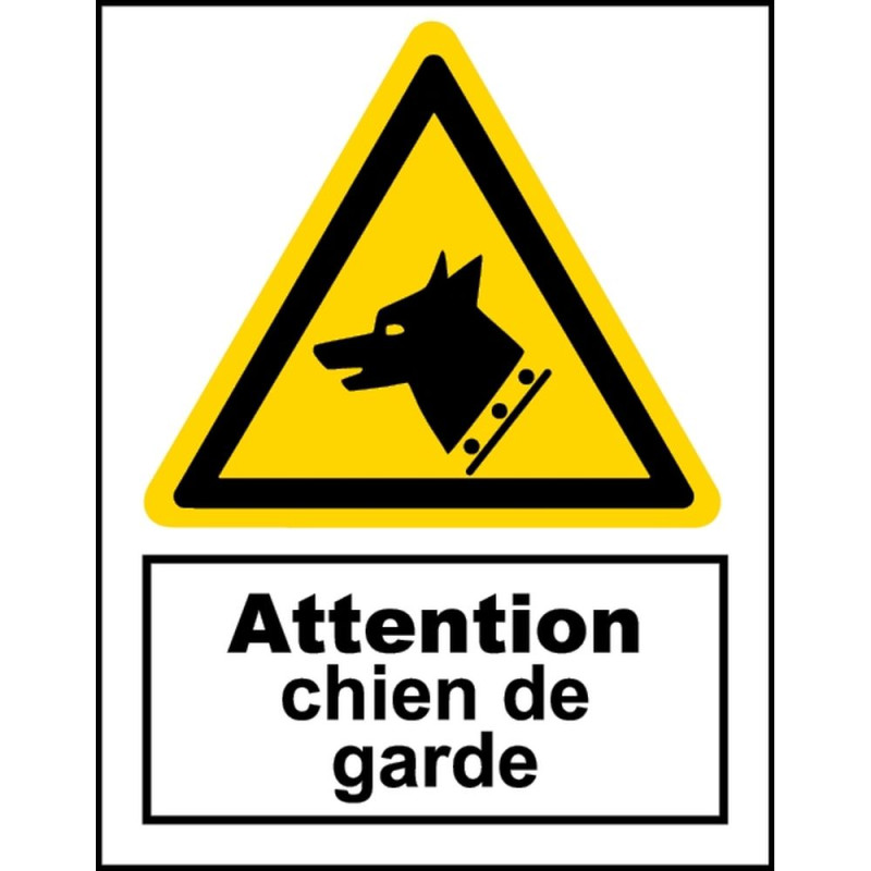 Icône/Signe, « Attention ! Chien de garde ! », 30 x 15 cm, Epaisseur: 1  mm