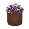 Bac à fleurs rond en acier Corten ou marron Olea - Benito