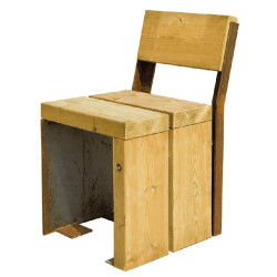 Chaise d'extérieur en Corten et bois - Benito Gavarres UM311RS