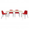 Table de réfectoire rectangulaire à plateau mélaminé de 18mm de couleur ivoire RAL1013 (chaises non incluses)