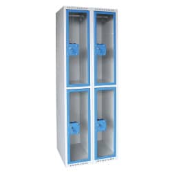 Casier vestiaire porte transparente LUXE - 2 casiers par colonne