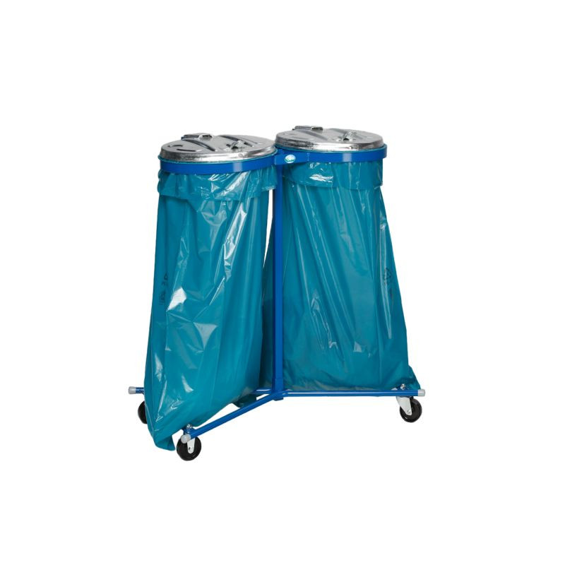 Anneau porte sac poubelle 240 litres accroché pour conteneur 2 roues