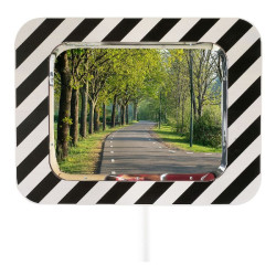 Miroir routier réglementaire 90° cadre bois - Premium