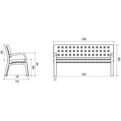 Banc public en plastique recyclable Modo