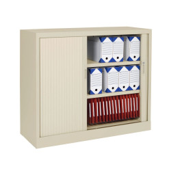 Armoire basse monobloc portes rideaux