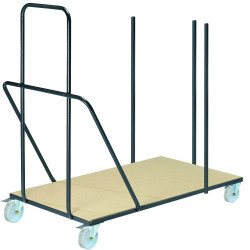 Chariot roulant pour tables rectangulaires de 150 à 180 cm