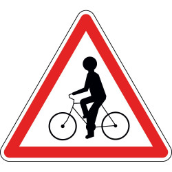 Panneau débouché de cyclistes venant de droite ou de gauche - A21