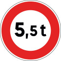 Panneau  B13 - Accès interdit aux véhicules dont le poids excède
