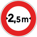 Panneau B11 - Accès interdit aux véhicules d'une largeur supérieure à