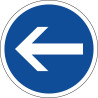 Panneau obligation de tourner à gauche avant le panneau - B21-2
