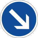 Panneau contournement obligatoire par la droite - B21a1
