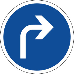 Panneau B21c1 - Direction obligatoire à droite