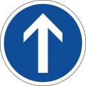 Panneau B21b - Direction obligatoire tout droit