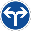 Panneau B21e - Direction obligatoire à droite ou à gauche