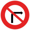 Panneau B2b - Interdiction de tourner à droite