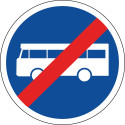 Panneau B45a - Fin de voie réservée aux transports en commun