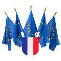 Kit écusson tricolore et 5 drapeaux EU