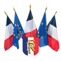 Kit écusson tricolore RF et 5 drapeaux (3 FR &amp; 2 EU)