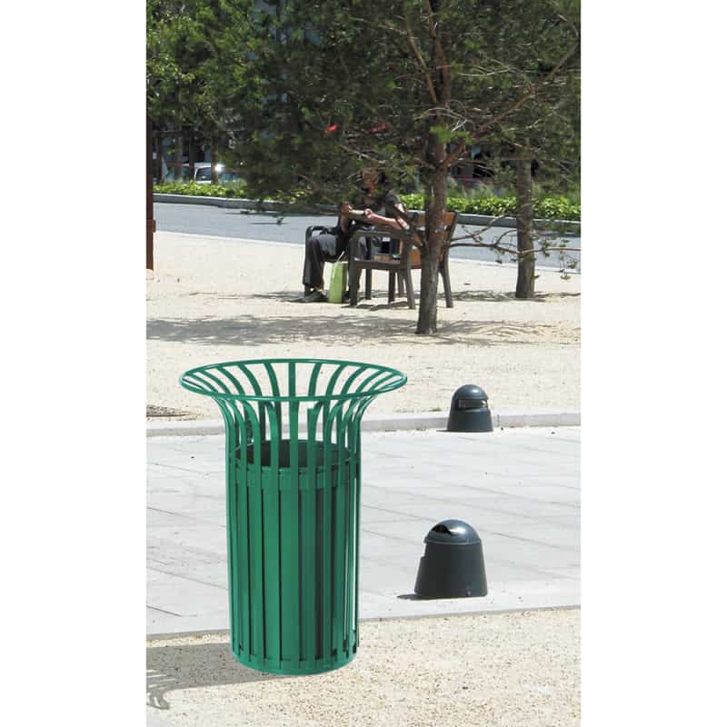 Seau rond avec couvercle, poubelle - 12 litres - vert - – Garden
