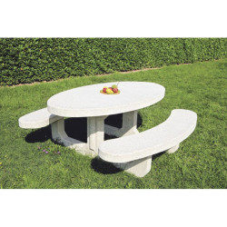 Table de picnic béton - Ovale