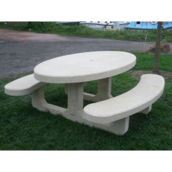 Table de picnic béton - Ovale