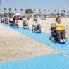 Tapis d'accès à la plage pour fauteuil roulant