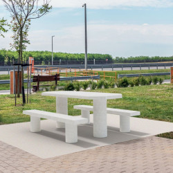 Table de pique nique béton accès PMR - Ovale